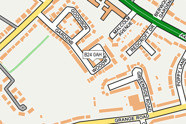 B24 0AH map - OS OpenMap – Local (Ordnance Survey)