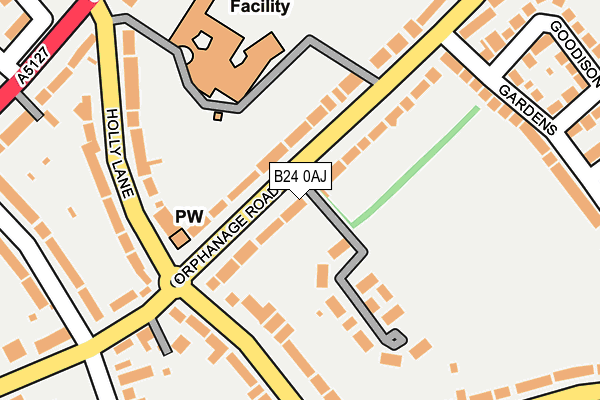 B24 0AJ map - OS OpenMap – Local (Ordnance Survey)