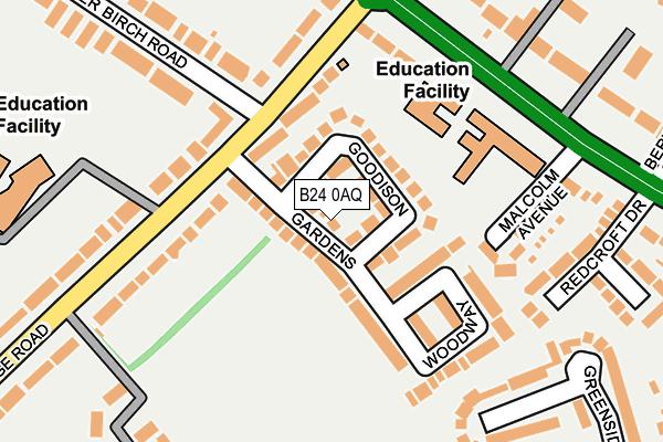 B24 0AQ map - OS OpenMap – Local (Ordnance Survey)