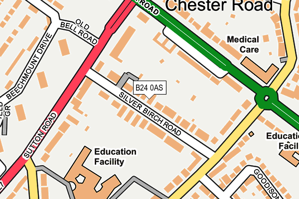 B24 0AS map - OS OpenMap – Local (Ordnance Survey)