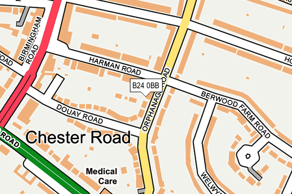 B24 0BB map - OS OpenMap – Local (Ordnance Survey)