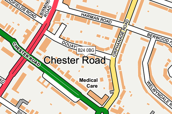 B24 0BG map - OS OpenMap – Local (Ordnance Survey)