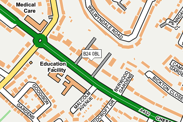 B24 0BL map - OS OpenMap – Local (Ordnance Survey)