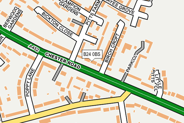 B24 0BS map - OS OpenMap – Local (Ordnance Survey)