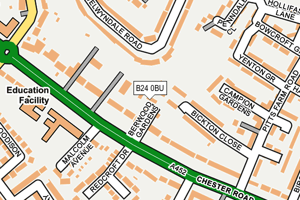 B24 0BU map - OS OpenMap – Local (Ordnance Survey)