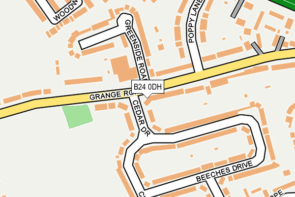 B24 0DH map - OS OpenMap – Local (Ordnance Survey)