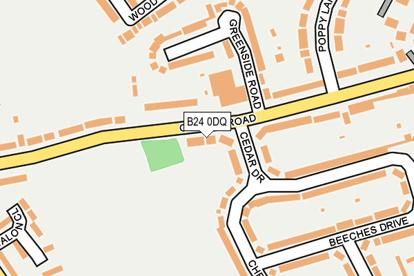 B24 0DQ map - OS OpenMap – Local (Ordnance Survey)