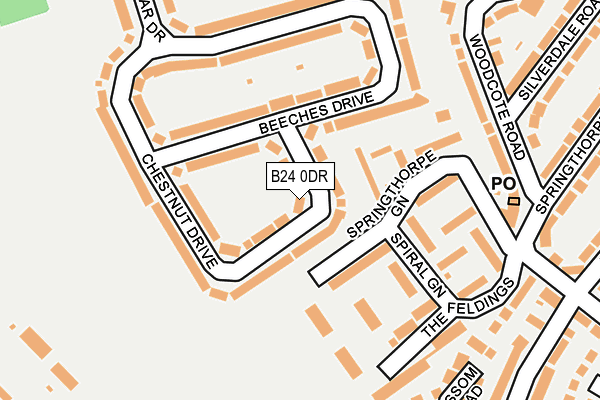 B24 0DR map - OS OpenMap – Local (Ordnance Survey)