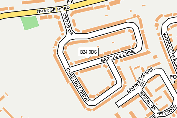 B24 0DS map - OS OpenMap – Local (Ordnance Survey)