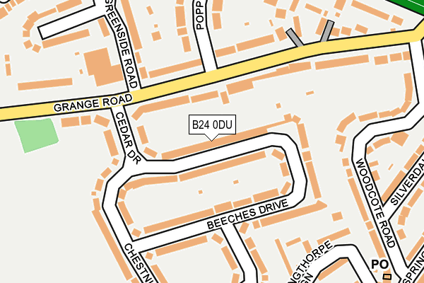 B24 0DU map - OS OpenMap – Local (Ordnance Survey)