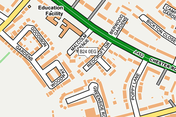 B24 0EG map - OS OpenMap – Local (Ordnance Survey)