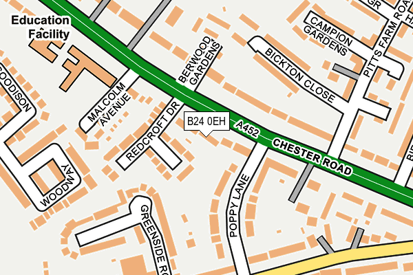 B24 0EH map - OS OpenMap – Local (Ordnance Survey)