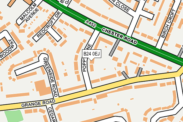 B24 0EJ map - OS OpenMap – Local (Ordnance Survey)