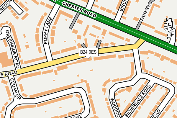 B24 0ES map - OS OpenMap – Local (Ordnance Survey)