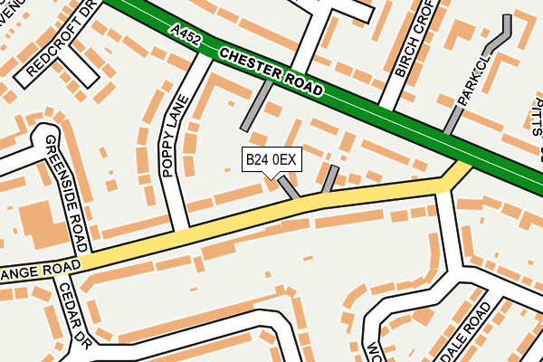 B24 0EX map - OS OpenMap – Local (Ordnance Survey)