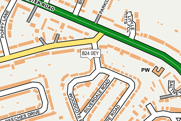 B24 0EY map - OS OpenMap – Local (Ordnance Survey)