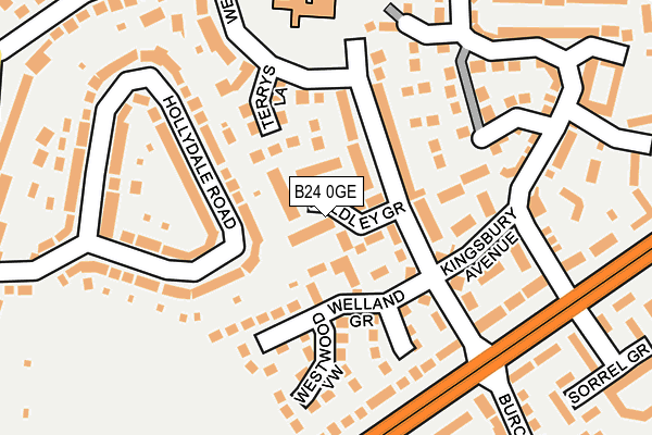 B24 0GE map - OS OpenMap – Local (Ordnance Survey)