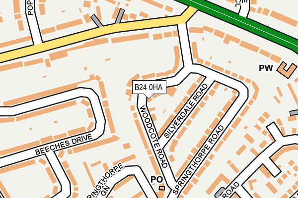 B24 0HA map - OS OpenMap – Local (Ordnance Survey)