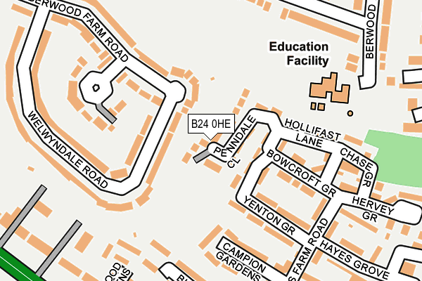 B24 0HE map - OS OpenMap – Local (Ordnance Survey)