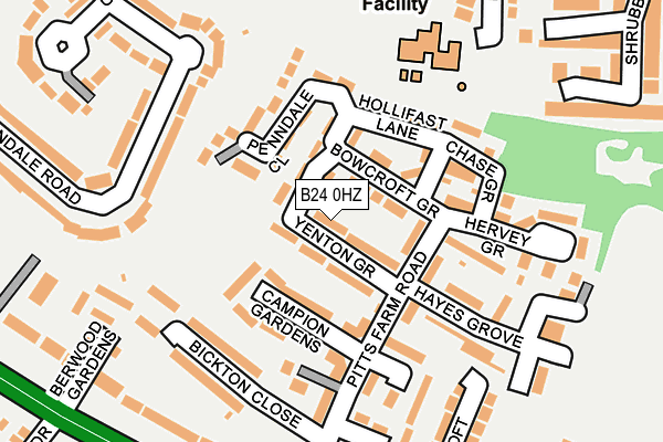 B24 0HZ map - OS OpenMap – Local (Ordnance Survey)