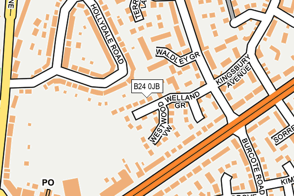 B24 0JB map - OS OpenMap – Local (Ordnance Survey)