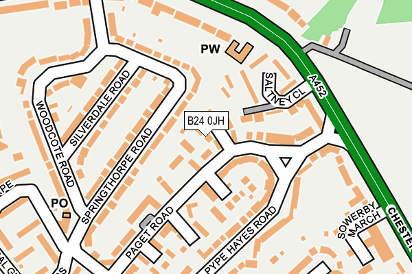 B24 0JH map - OS OpenMap – Local (Ordnance Survey)