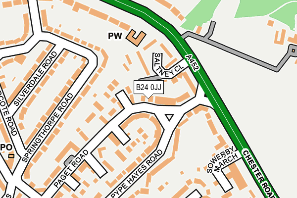 B24 0JJ map - OS OpenMap – Local (Ordnance Survey)
