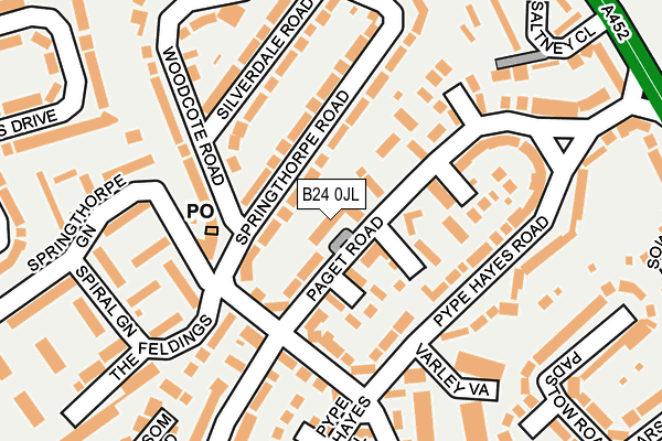 B24 0JL map - OS OpenMap – Local (Ordnance Survey)