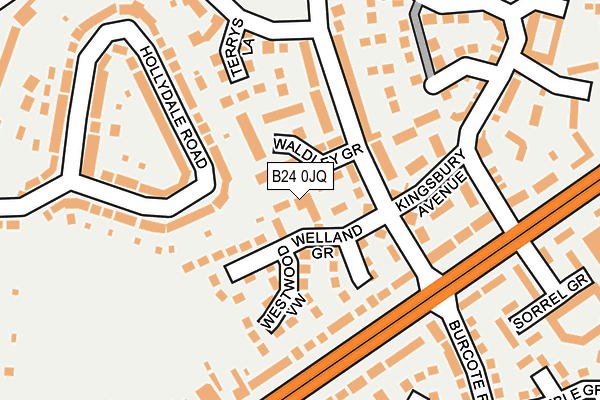 B24 0JQ map - OS OpenMap – Local (Ordnance Survey)