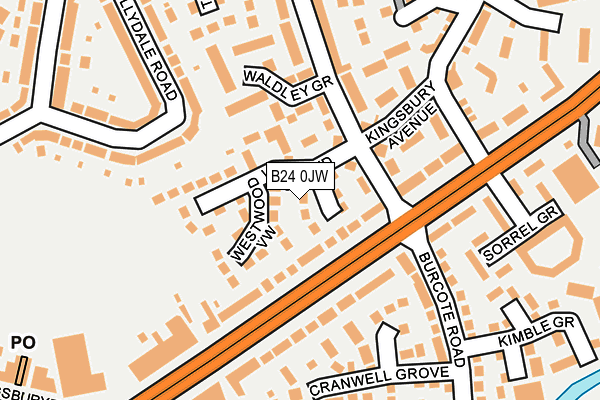 B24 0JW map - OS OpenMap – Local (Ordnance Survey)