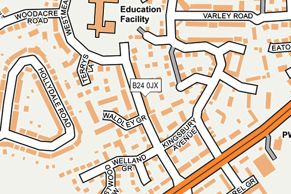 B24 0JX map - OS OpenMap – Local (Ordnance Survey)