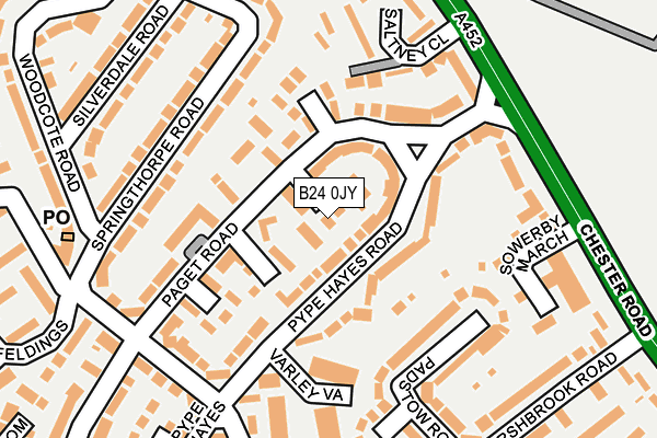 B24 0JY map - OS OpenMap – Local (Ordnance Survey)