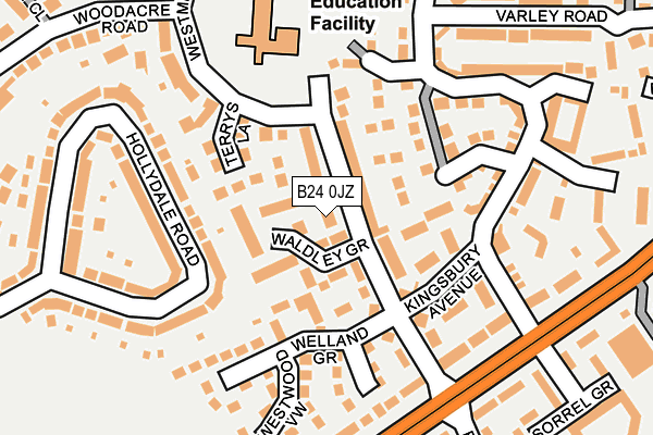B24 0JZ map - OS OpenMap – Local (Ordnance Survey)