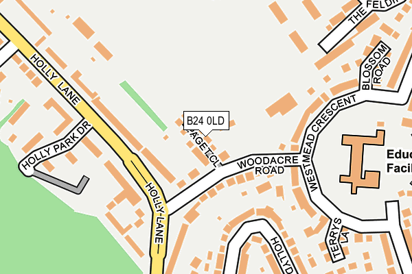 B24 0LD map - OS OpenMap – Local (Ordnance Survey)