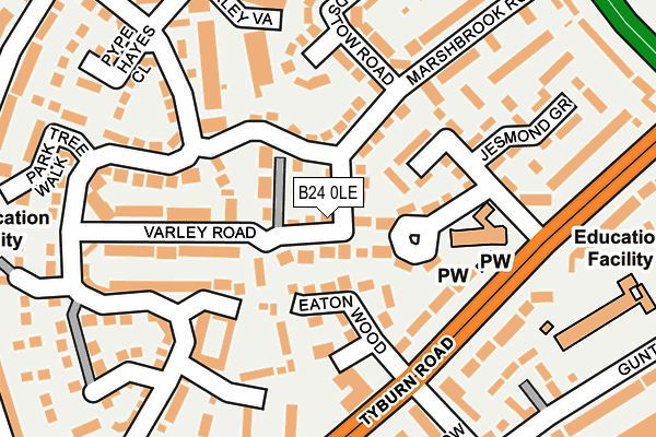B24 0LE map - OS OpenMap – Local (Ordnance Survey)