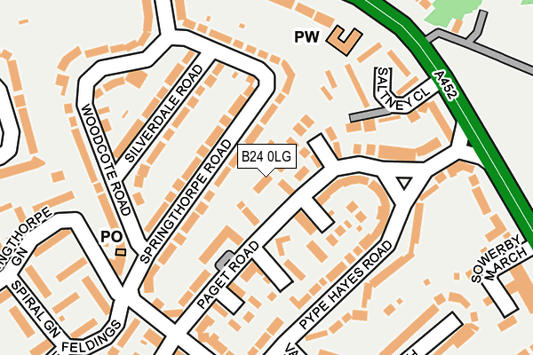 B24 0LG map - OS OpenMap – Local (Ordnance Survey)