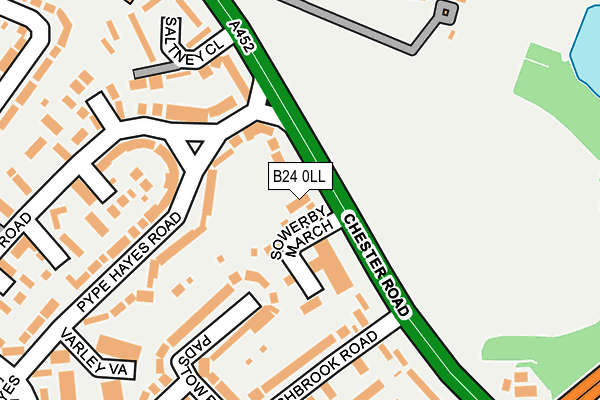 B24 0LL map - OS OpenMap – Local (Ordnance Survey)