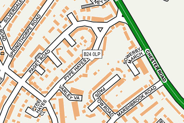 B24 0LP map - OS OpenMap – Local (Ordnance Survey)