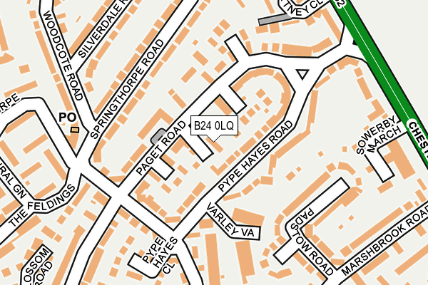 B24 0LQ map - OS OpenMap – Local (Ordnance Survey)