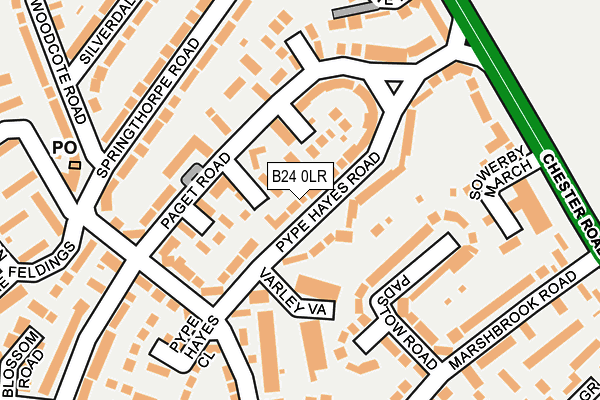 B24 0LR map - OS OpenMap – Local (Ordnance Survey)