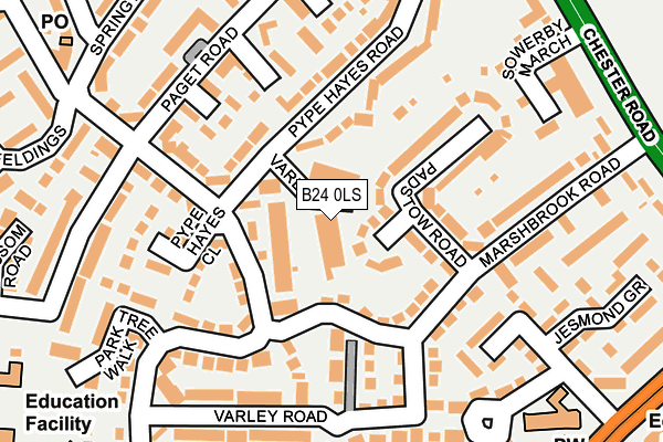 B24 0LS map - OS OpenMap – Local (Ordnance Survey)