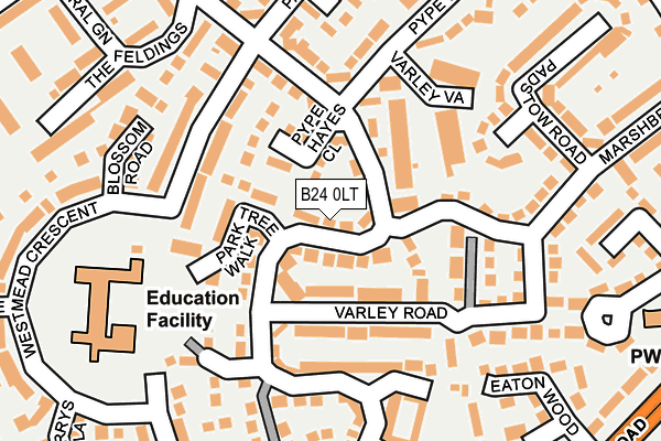 B24 0LT map - OS OpenMap – Local (Ordnance Survey)