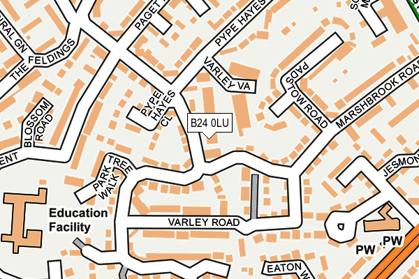 B24 0LU map - OS OpenMap – Local (Ordnance Survey)