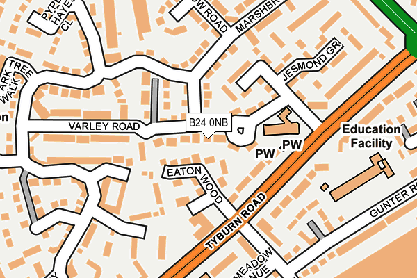 B24 0NB map - OS OpenMap – Local (Ordnance Survey)