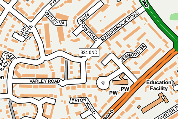 B24 0ND map - OS OpenMap – Local (Ordnance Survey)