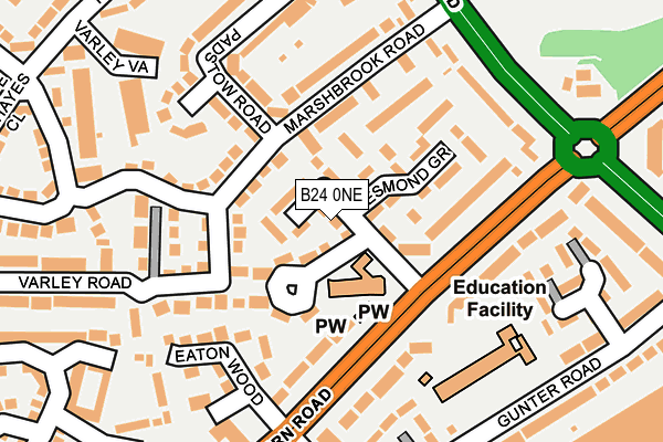 B24 0NE map - OS OpenMap – Local (Ordnance Survey)