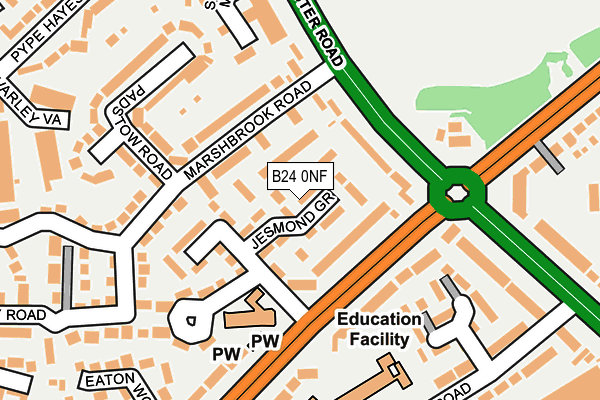 B24 0NF map - OS OpenMap – Local (Ordnance Survey)