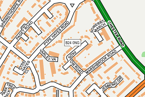 B24 0NG map - OS OpenMap – Local (Ordnance Survey)