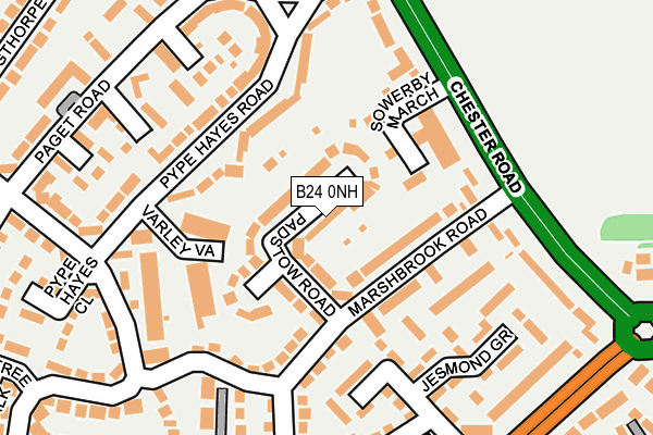 B24 0NH map - OS OpenMap – Local (Ordnance Survey)