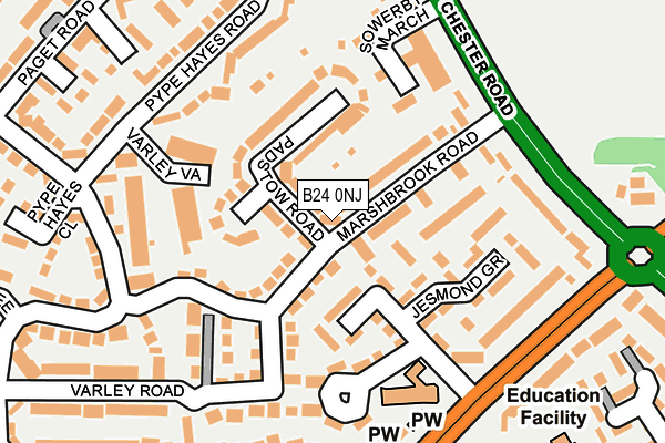 B24 0NJ map - OS OpenMap – Local (Ordnance Survey)